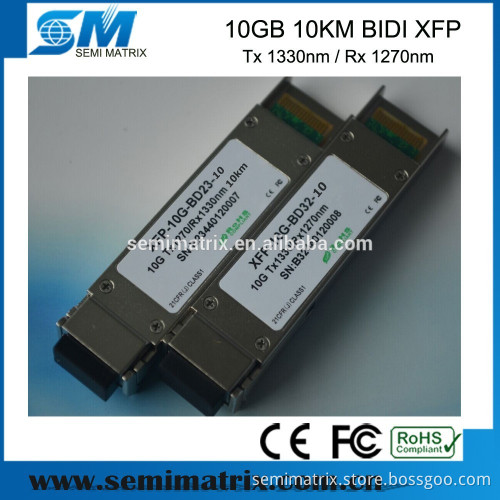 10G 10km Tx1330nm Rx 1270nm BiDi XFP Optical Transceiver module